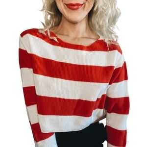 Red & White Striped Sweater